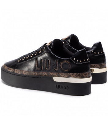 Кожаные кеды LIU JO Silvia 22 BF0085EX014 черные