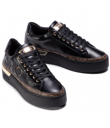 Кожаные кеды LIU JO Silvia 22 BF0085EX014 черные