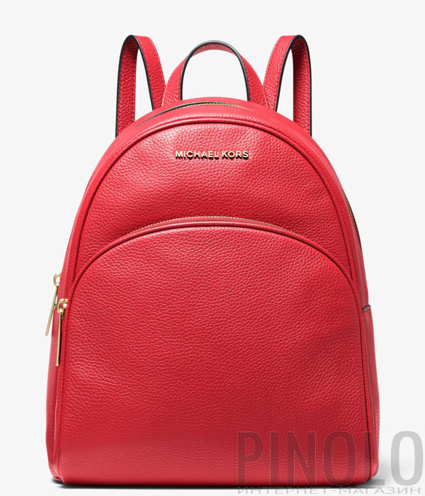 Кожаный рюкзак MICHAEL KORS Abbey 30S0GAYB6L с внешним карманом красный