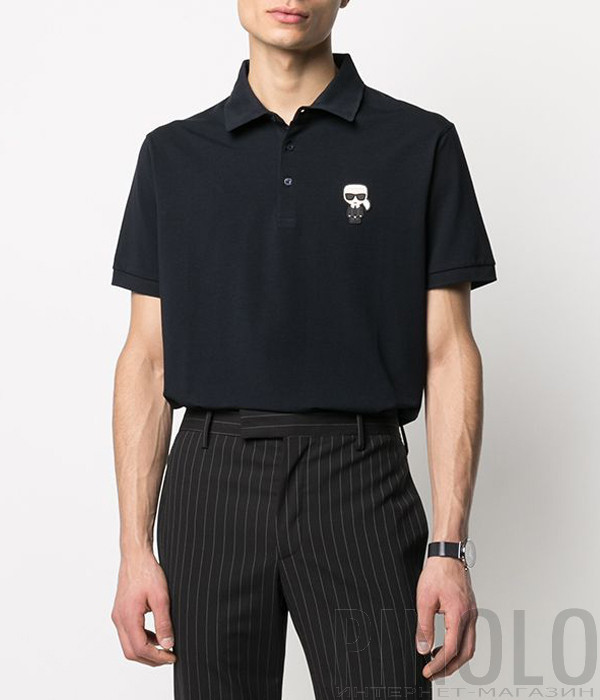 Поло KARL LAGERFELD Ikonik 745021 511221 черное Поло KARL LAGERFELD Ikonik 745021 511221 черное