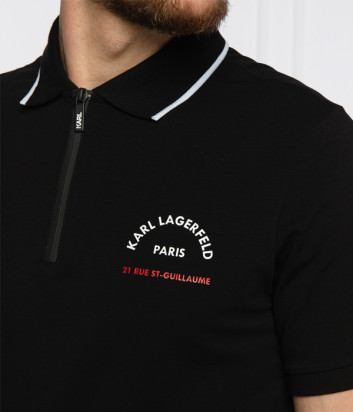Поло KARL LAGERFELD Ikonik 745070 511221 черное с логотипом Поло KARL LAGERFELD Ikonik 745070 511221 черное с логотипом