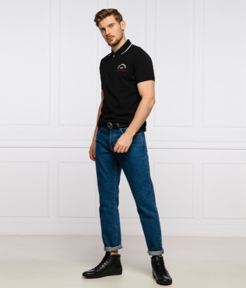 Поло KARL LAGERFELD Ikonik 745070 511221 черное с логотипом Поло KARL LAGERFELD Ikonik 745070 511221 черное с логотипом