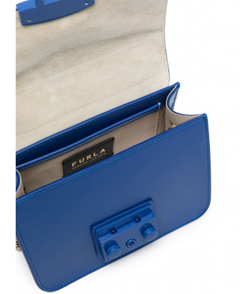 Кожаная сумка FURLA Metropolis Mini BATLEP0 на цепочке синяя