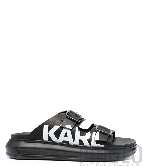 Кожаные сандалии KARL LAGERFELD KL62505 без задника черные