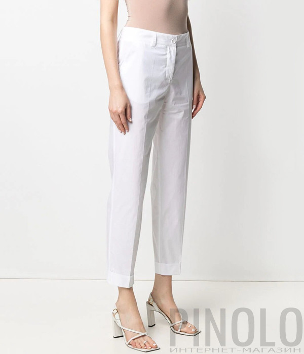 Укороченные брюки P.A.R.O.S.H. CANYOX D231021 слим кроя белые