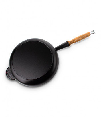 Чугунная cковорода LE CREUSET с толстым дном и деревянной ручкой (1,7л/26см) черная