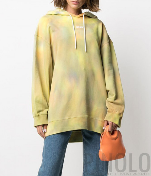 Худи MSGM 3041MDM181 с принтом тай-дай и логотипом