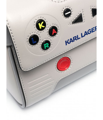Кожаная мини-сумка KARL LAGERFELD 211W3033 в форме джойстика