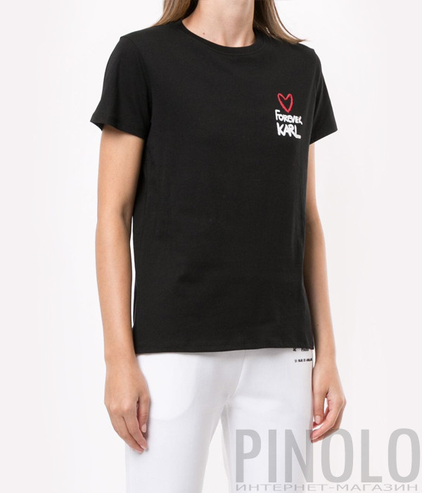 Футболка KARL LAGERFELD 205W1702 Forever Karl черная