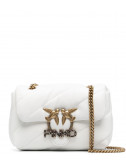 Сумка на цепочке PINKO Mini Love Bag Puff Jewel 1P222X в стеганной коже белая