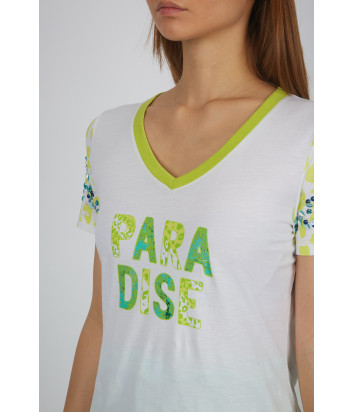 Футболка SPORTALM 9512599722 белая с зеленым принтом