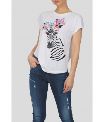 Белая футболка SPORTALM 9512517719 с изображением зебры