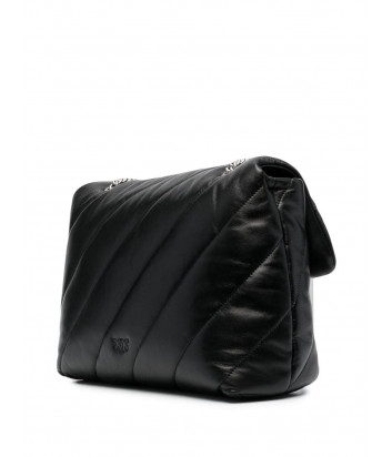 Сумка на цепочке PINKO Big Love Bag Puff Maxi 1P227H в стеганной коже черная