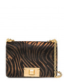 Сумочка на цепочке Furla Mimi Mini 1033506 черная с золотым принтом под зебру