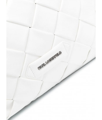 Сумка-тоут KARL LAGERFELD 211W3015 плетенный дизайн белая