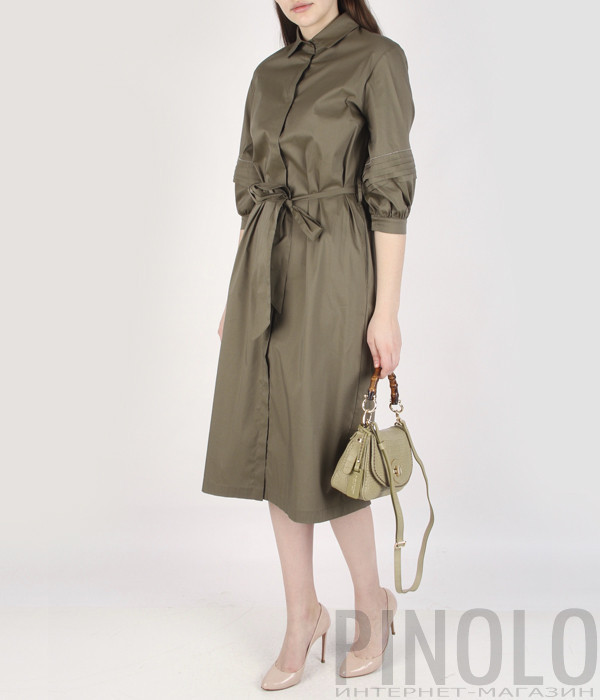 Платье-рубашка D.EXTERIOR 52532 цвета хаки