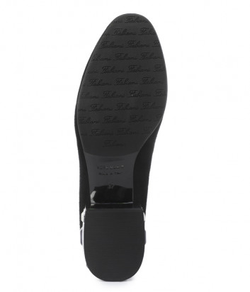 Замшевые туфли GIOVANNI FABIANI 21377 черные с декором на каблуке