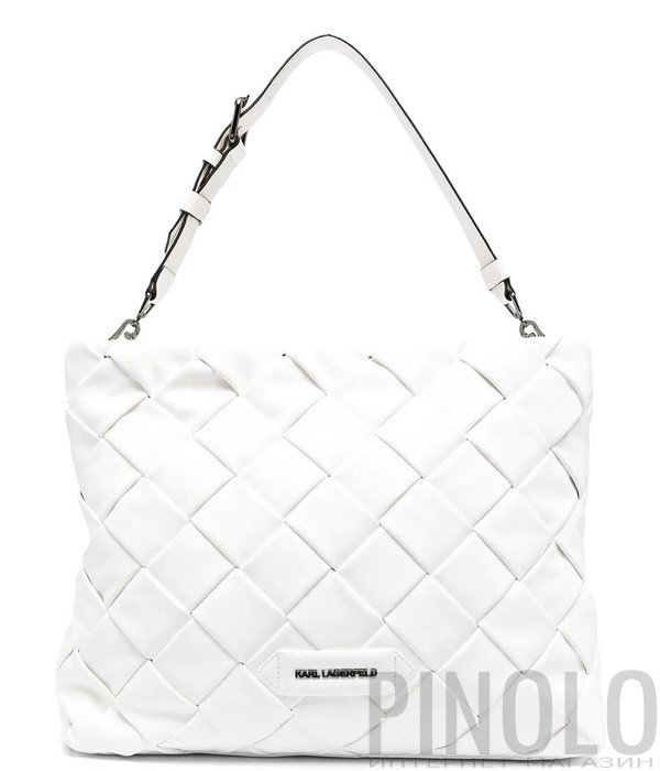 Сумка KARL LAGERFELD K/Kushion 211W3015 плетенный дизайн белая