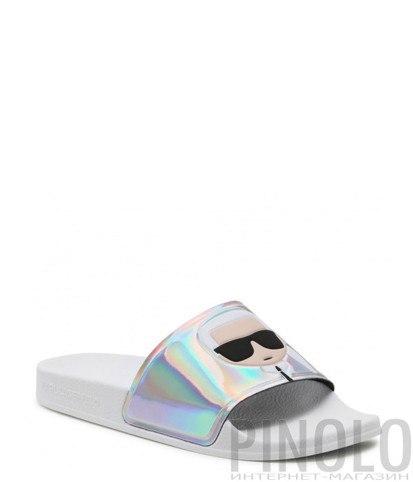Шлепанцы KARL LAGERFELD Ikonik KL80905 перламутровое серебро