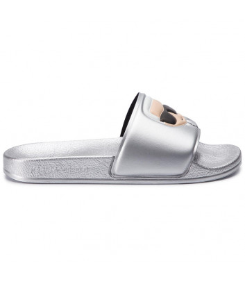 Шлепанцы KARL LAGERFELD Ikonik KL80905 матовое серебро