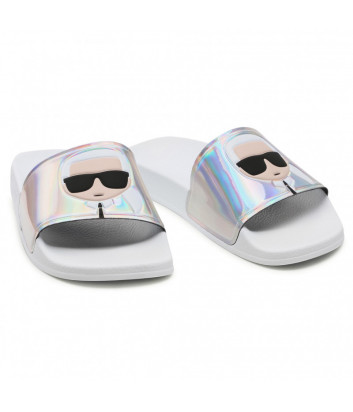 Шлепанцы KARL LAGERFELD Ikonik KL80905 перламутровое серебро