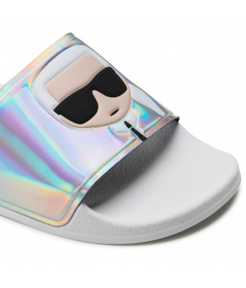 Шлепанцы KARL LAGERFELD Ikonik KL80905 перламутровое серебро
