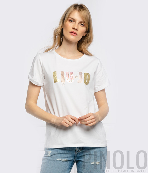 Футболка LIU JO TA1207 J6042 белая с логотипом