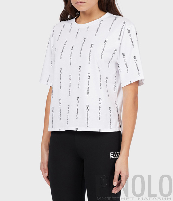 Футболка EA7 EMPORIO ARMANI 3KTT60 TJ9BZ белая с логотипом