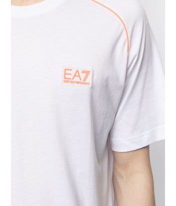 Футболка EA7 EMPORIO ARMANI 3KPT04 PJM9Z белая с оранжевым лого