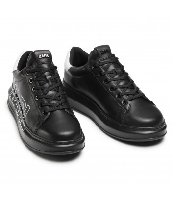 Кожаные кроссовки KARL LAGERFELD KL52523 черные с логотипом