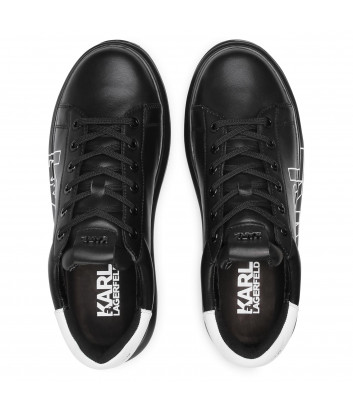Кожаные кроссовки KARL LAGERFELD KL52523 черные с логотипом