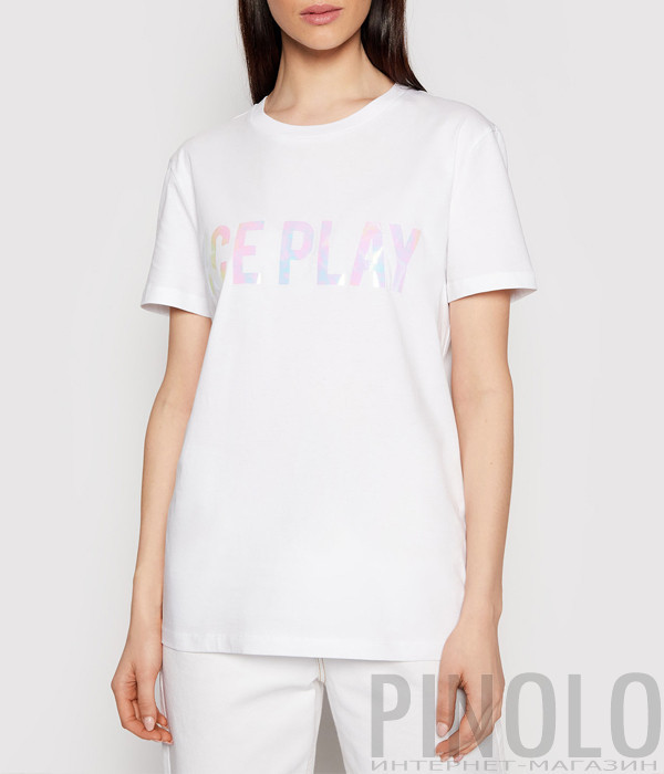 Футболка ICE PLAY F026 P400 белая с логотипом
