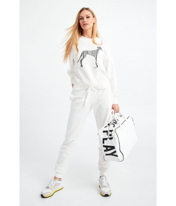 Большая сумка ICE PLAY 7239 6965 стеганная белая с логотипом