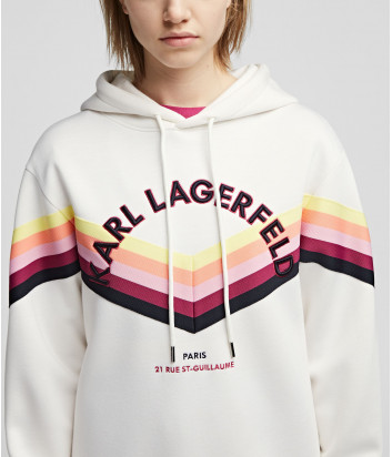 Худи KARL LAGERFELD 215W1807 белое в цветную полоску