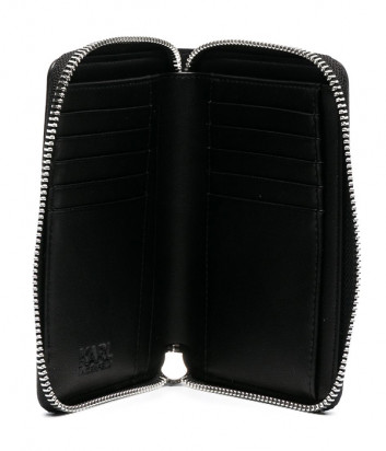 Кожаное портмоне KARL LAGERFELD 211W3217 с тисненным логотипом черное