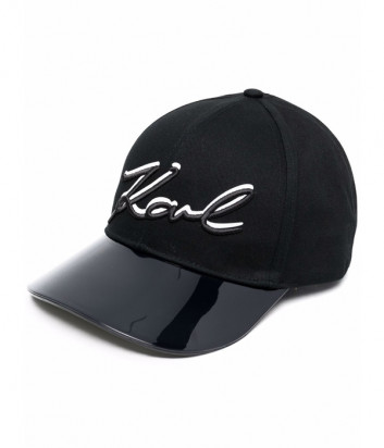Бейсболка KARL LAGERFELD Signature 215W3409 с вышитым логотипом черная