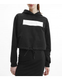 Короткая толстовка CALVIN KLEIN Jeans J20J216233 с капюшоном черная