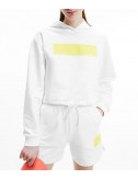 Короткая толстовка CALVIN KLEIN Jeans J20J216233 с капюшоном белая