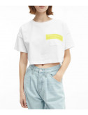 Короткая футболка-топ CALVIN KLEIN Jeans J20J217124 белая с логотипом