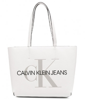 Сумка-шоппер CALVIN KLEIN Jeans K60K607200 белая с логотипом