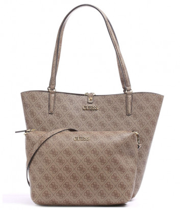 Женская сумка GUESS Alby HWSS7455230 светло-коричневая с принтом