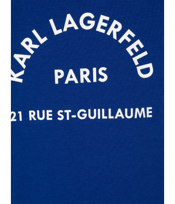 Футболка KARL LAGERFELD Kids Z15M59 синяя с логотипом