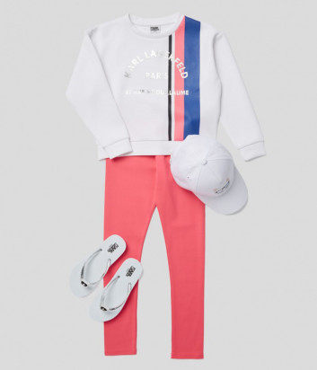 Свитшот KARL LAGERFELD Kids Z15310 белый с цветными полосками