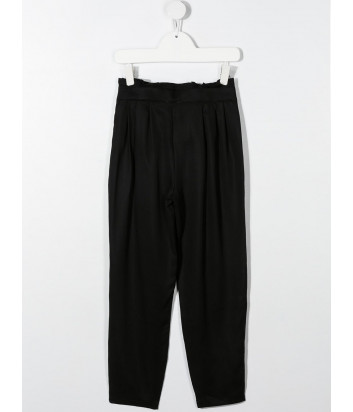 Черные брюки KARL LAGERFELD Kids Z14156 с завышенной талией и складками