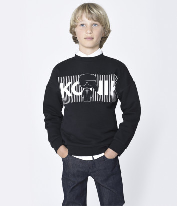 Свитшот KARL LAGERFELD Kids Ikonik Z25290 черный с принтом