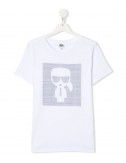 Футболка KARL LAGERFELD Kids Ikonik Z25277 белая с принтом