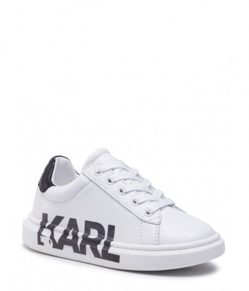 Кожаные кроссовки KARL LAGERFELD Kids Z29M31 белые