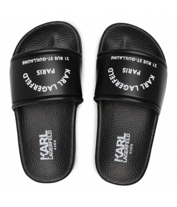 Шлепанцы KARL LAGERFELD Kids Z29035 черные с логотипом