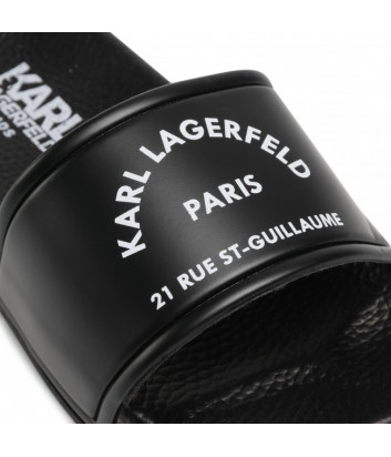 Шлепанцы KARL LAGERFELD Kids Z29035 черные с логотипом