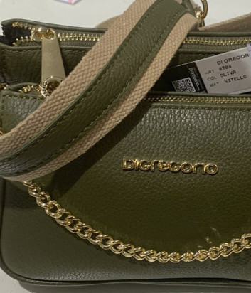 Комплект из двух кожаных сумочек DI GREGORIO 8784 на плечо зеленого цвета